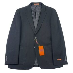 Steven Land Modern Man Black Polyester Gianni Jacket Size Mens 36R NWT